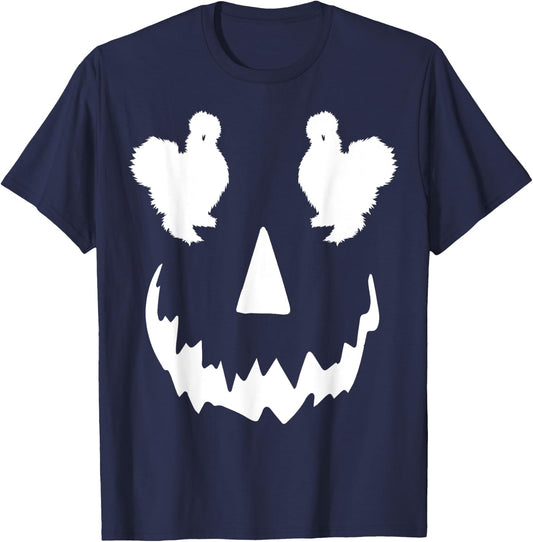 pumpkin Silkie Chicken halloween T-Shirt - T-Shirt | Navy