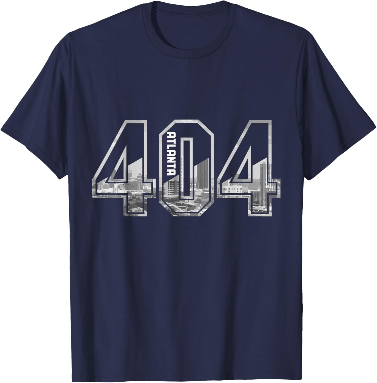 Atlanta Georgia ATL 404 Area Code Pride Skyline Vintage T-Shirt - T-Shirt | Navy