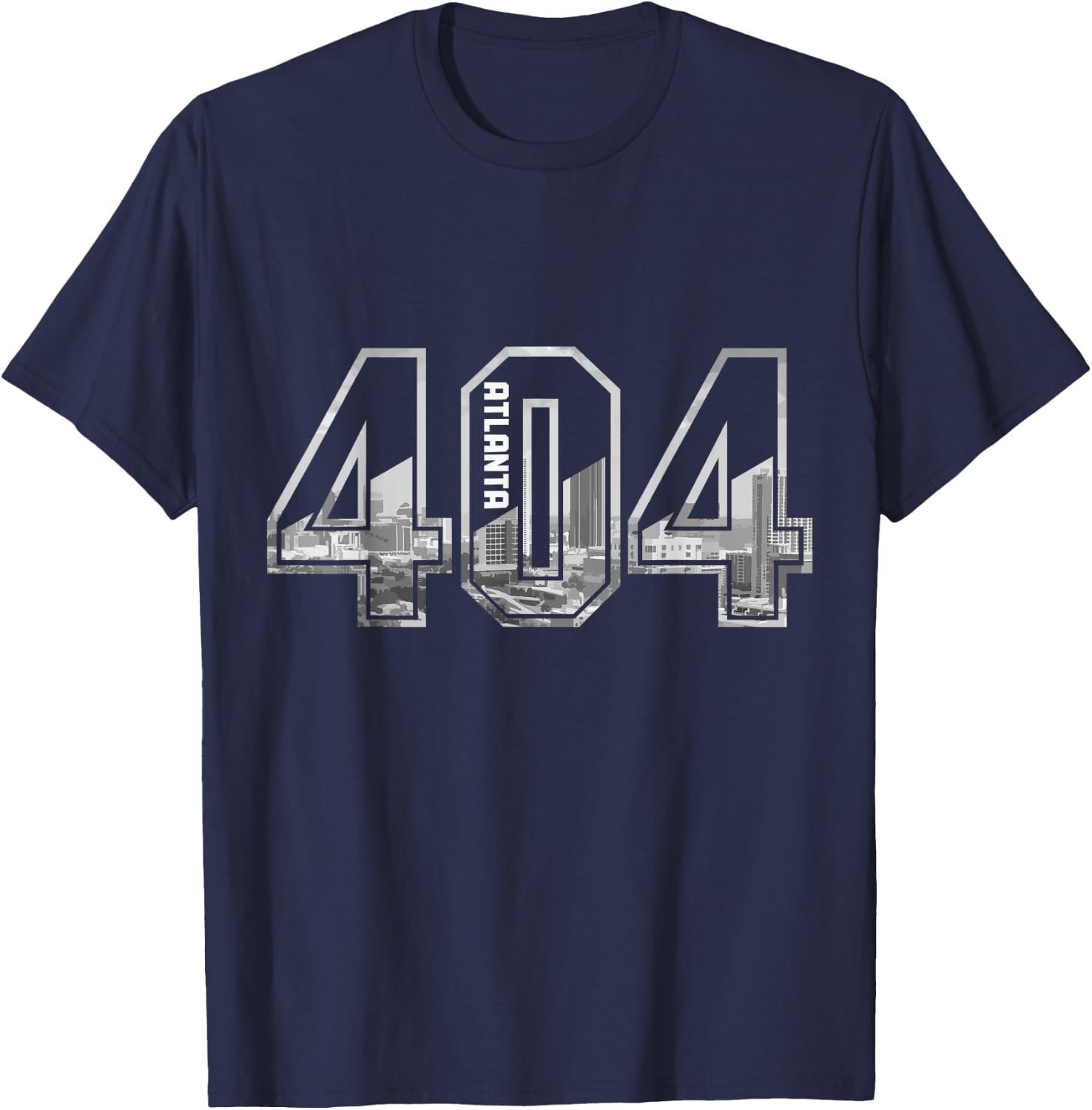 Atlanta Georgia ATL 404 Area Code Pride Skyline Vintage T-Shirt - T-Shirt | Navy