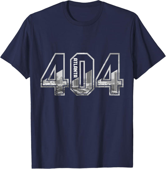 Atlanta Georgia ATL 404 Area Code Pride Skyline Vintage T-Shirt - T-Shirt | Navy