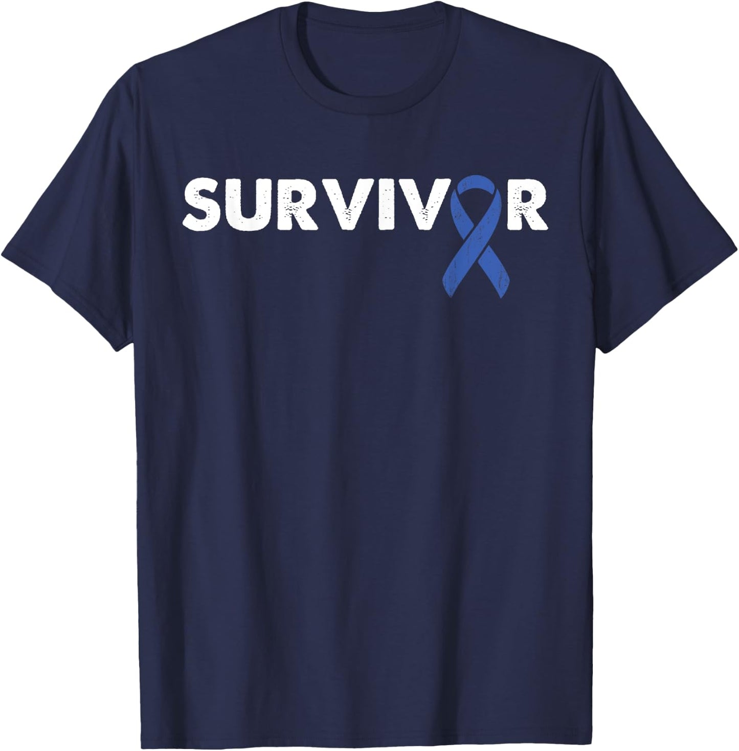 Survivor Support - Ribbon Rectal Cancer Awareness T-Shirt - T-Shirt | Navy