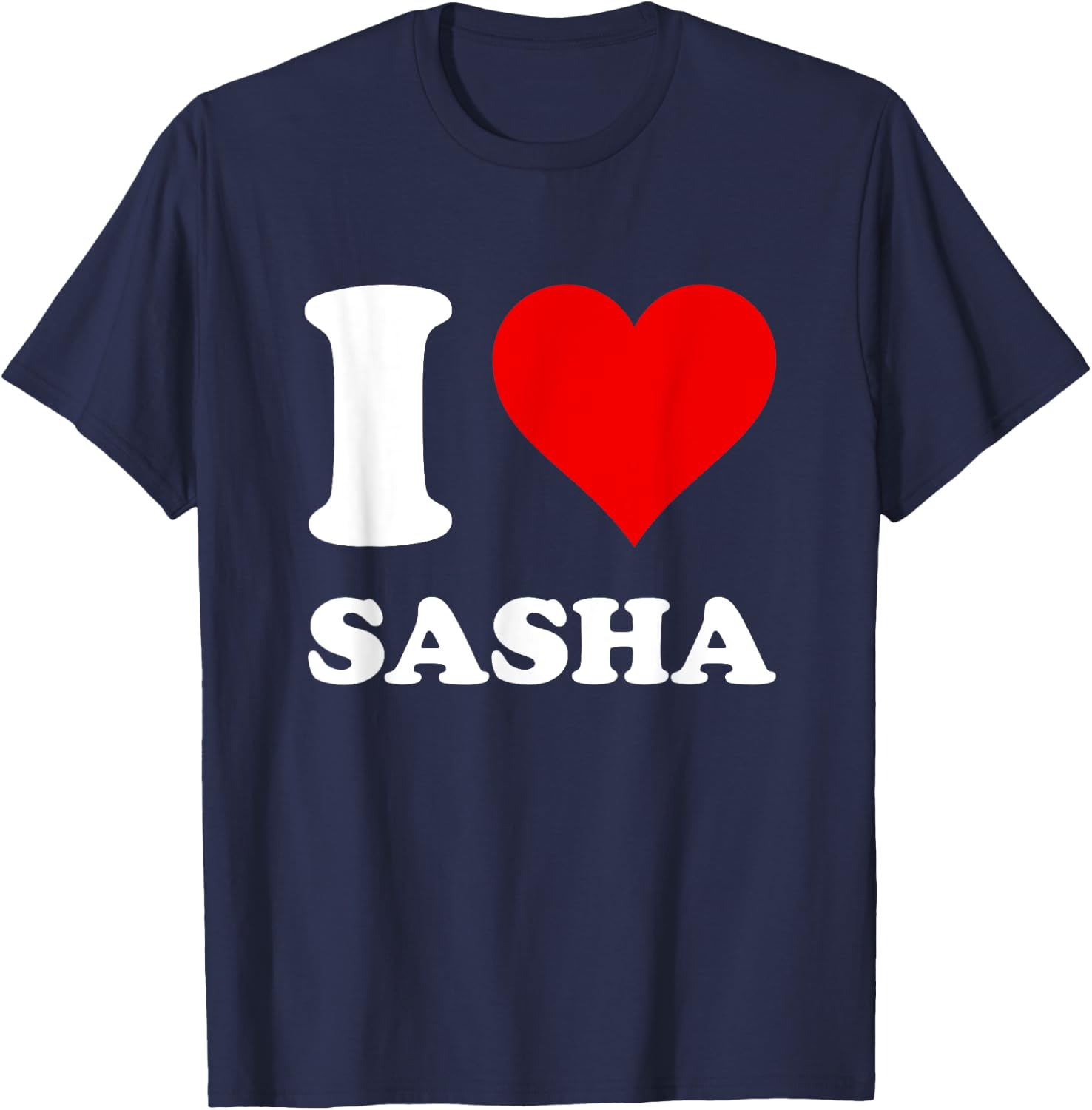 Red Heart I Love Sasha T-Shirt - T-Shirt | Navy