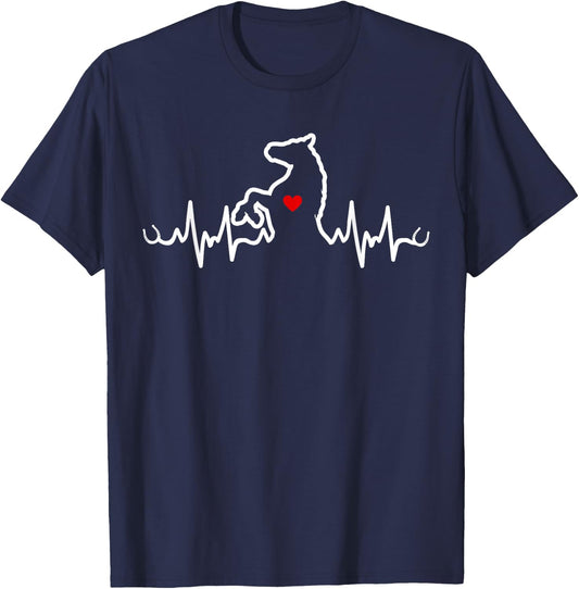 Horse Heartbeat Clothing - Heartbeat Horse T-Shirt - T-Shirt | Navy