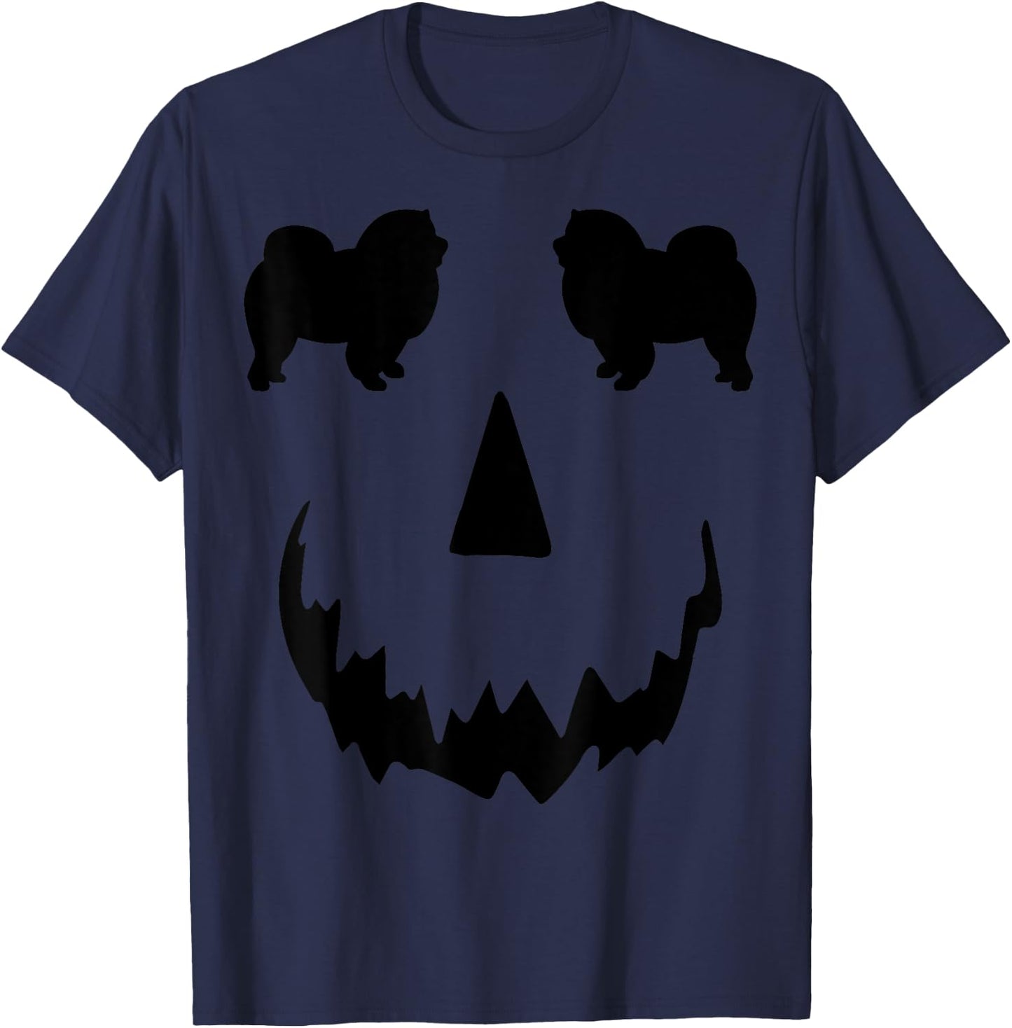 pumpkin Chow Chow dog halloween Men Women Kids T-Shirt - T-Shirt | Navy