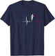 Heartbeat EKG Pulse Mexico Mexican Flag Mexican Soccer Team T-Shirt - T-Shirt | Navy