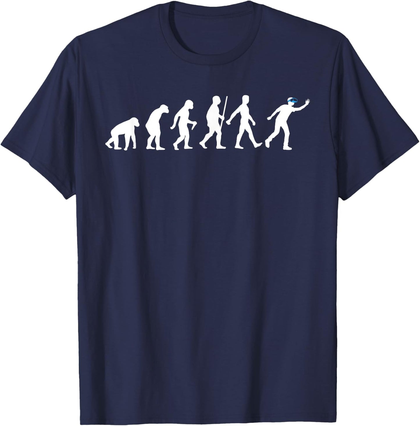 Cool Virtual Reality Women Gaming VR Gamer Evolution T-Shirt - T-Shirt | Navy