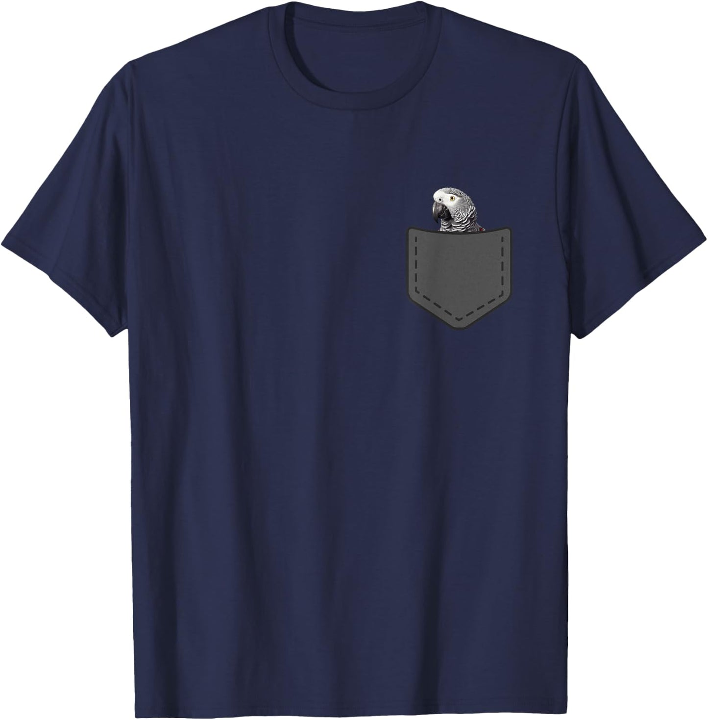 Funny African Grey Parrot Bird In Your Pocket T-Shirt - T-Shirt | Navy