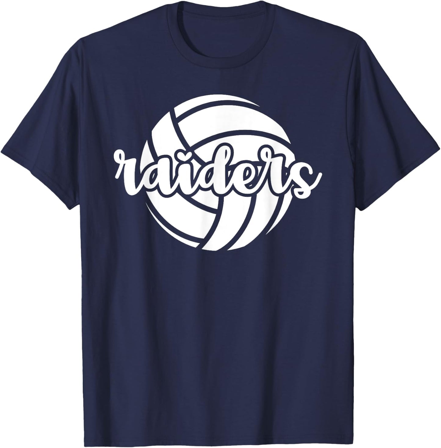 Raiders Volleyball Team Mascot School Spirit Game Night T-Shirt - T-Shirt | Navy