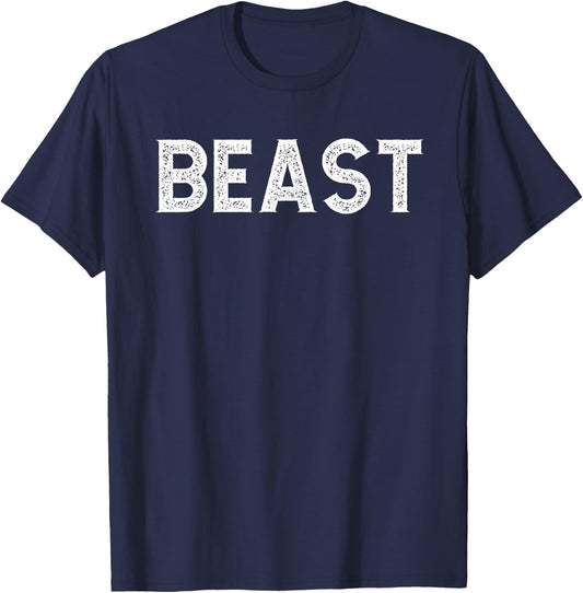BEAST Cool Men's Gym Workout Sport Muscle Bodybuilding Gear T-Shirt - T-Shirt | Navy