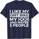 I Like My Dirt Bike My Dog And Maybe 3 People Motocross Men Women Kids T-Shirt - T-Shirt | Navy