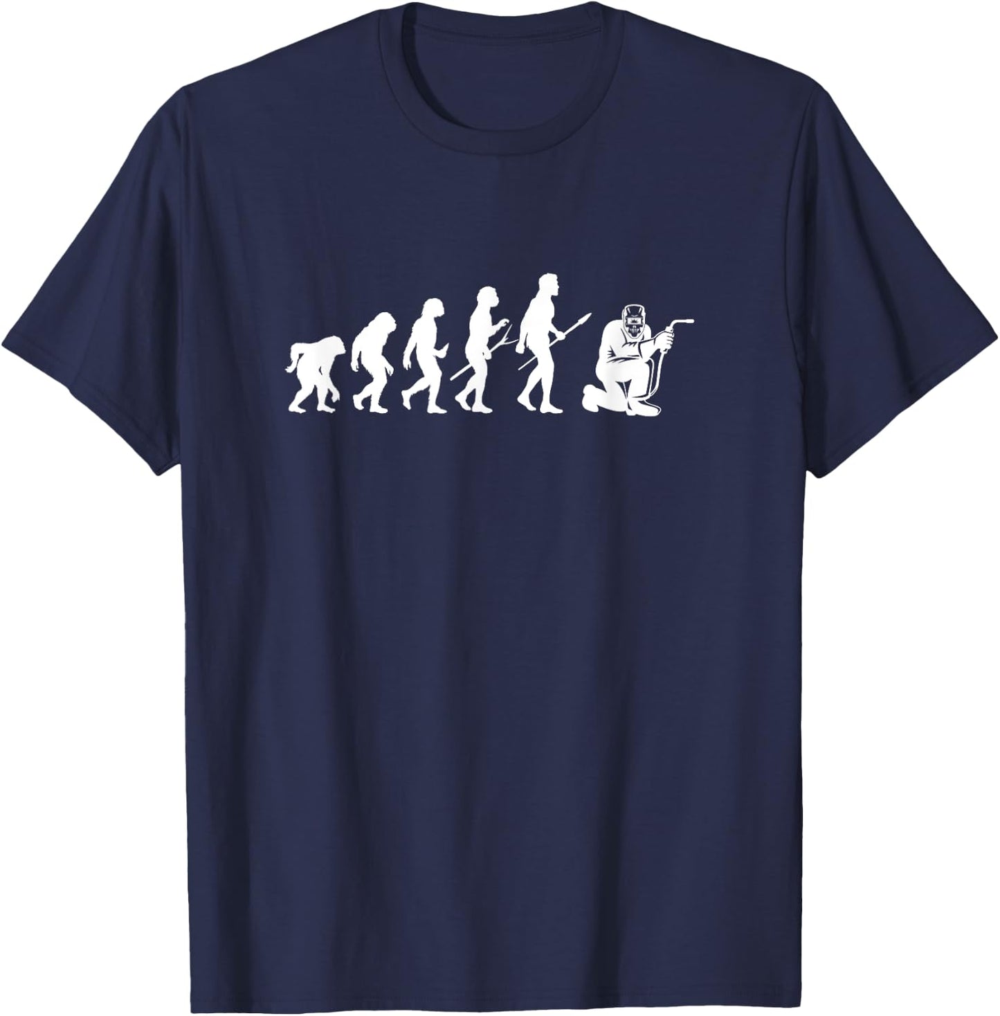 Welder Evolution Funny Welding Profession Mechanic Welders T-Shirt - T-Shirt | Navy