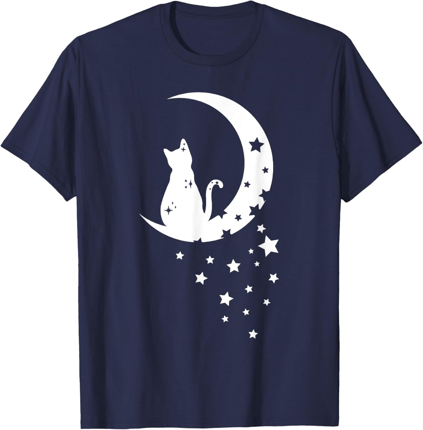 Cat Moon Star For Cat Lovers Kid Men Women T-Shirt - T-Shirt | Navy