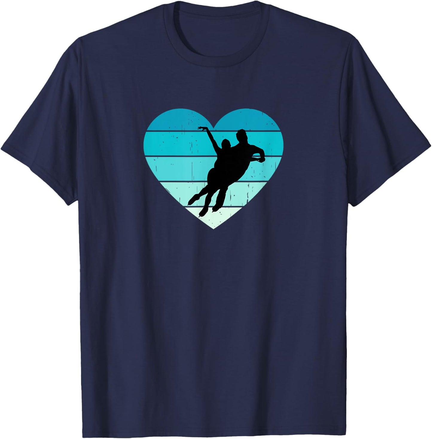 I Love Ice Dancing Winter Sports Ice Skates Figure Skating T-Shirt - T-Shirt | Navy