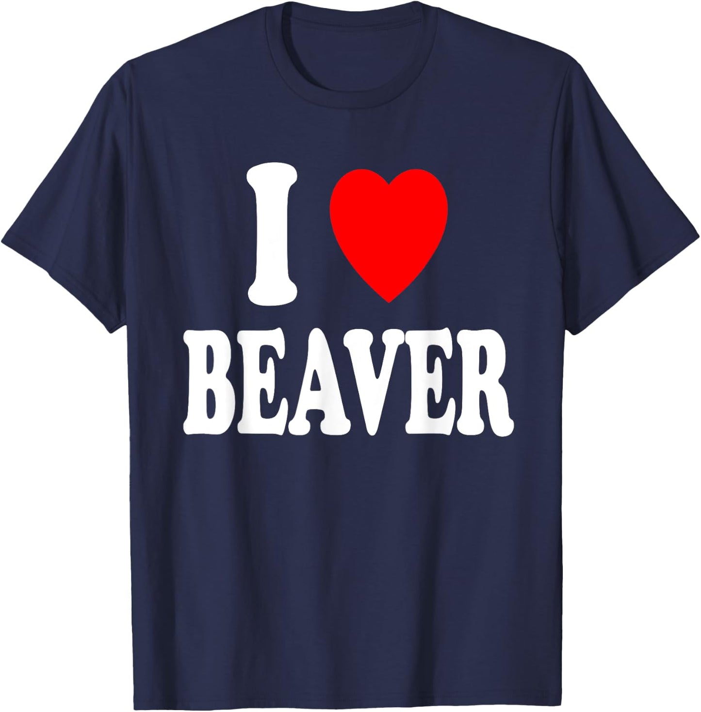 I Heart (Love) Beaver T-Shirt - T-Shirt | Navy