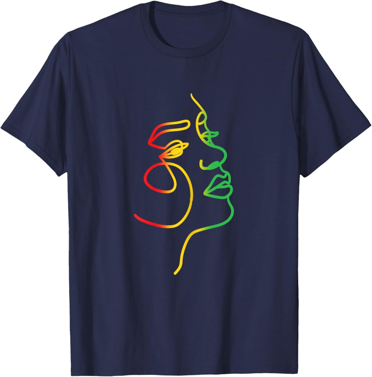 Face Abstract Juneteenth Art Back History Women African T-Shirt - T-Shirt | Navy
