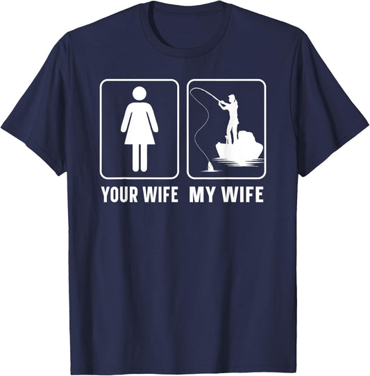 Fishing Fisherman Fisher DA0 Humorous Fishing Women's Black Small T-Shirt - T-Shirt | Navy