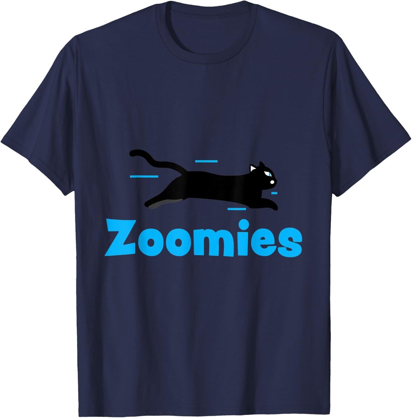 Cat Zoomies Men Women Kids T-Shirt - T-Shirt | Navy
