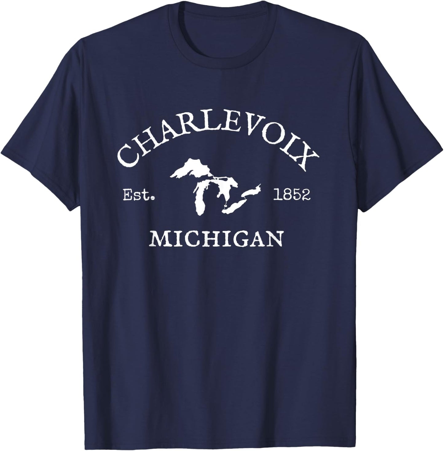 Michigan Michigander Great Lakes Charlevoix Souvenir Gift T-Shirt - T-Shirt | Navy