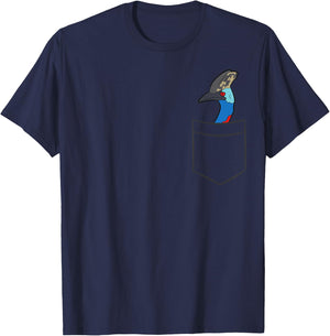Cassowary In a Pocket Cute Pocket Cassowary Bird T-Shirt - T-Shirt | Navy