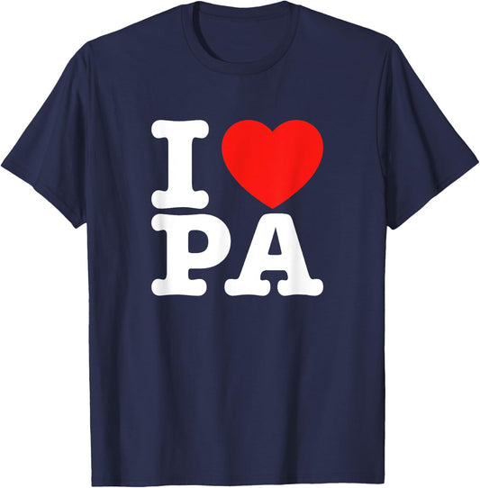 I Love Pennsylvania Shirt | I Heart PA T-Shirt - T-Shirt | Navy