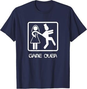 Game Over Stag Party - Wedding Groom Tea T-Shirt - T-Shirt | Navy
