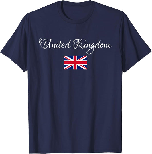 United Kingdom, England, Great Britain Flag T-Shirt - T-Shirt | Navy