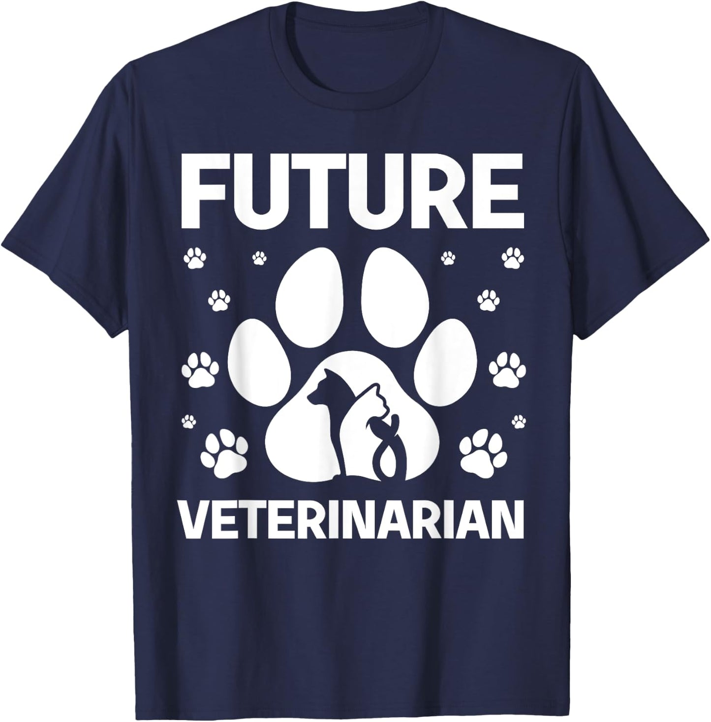 Cool Future Veterinarian Art Women Kids Veterinary T-Shirt - T-Shirt | Navy