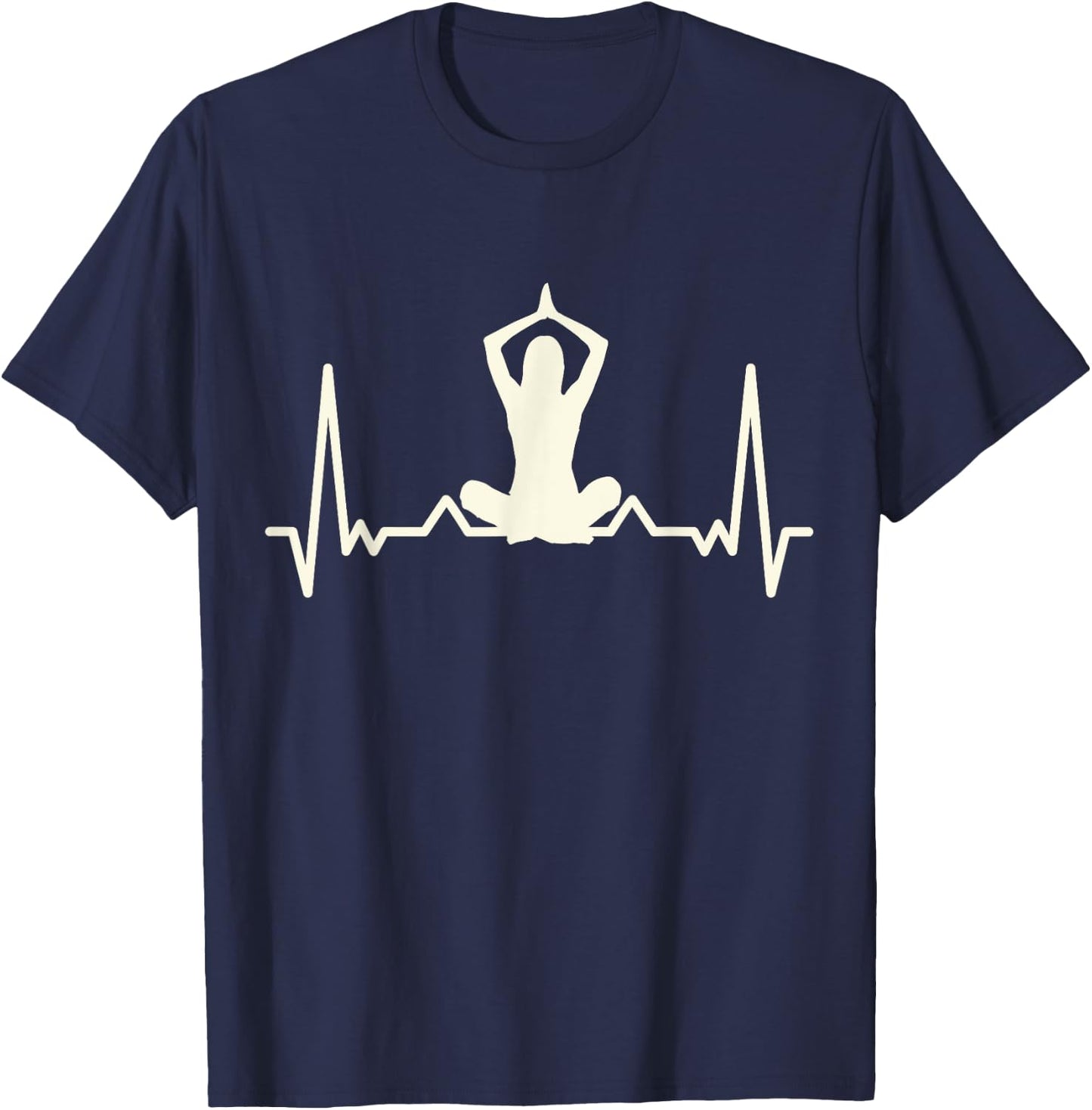 Yogi - I Love Yoga Heartbeat - Yoga T-Shirt - T-Shirt | Navy