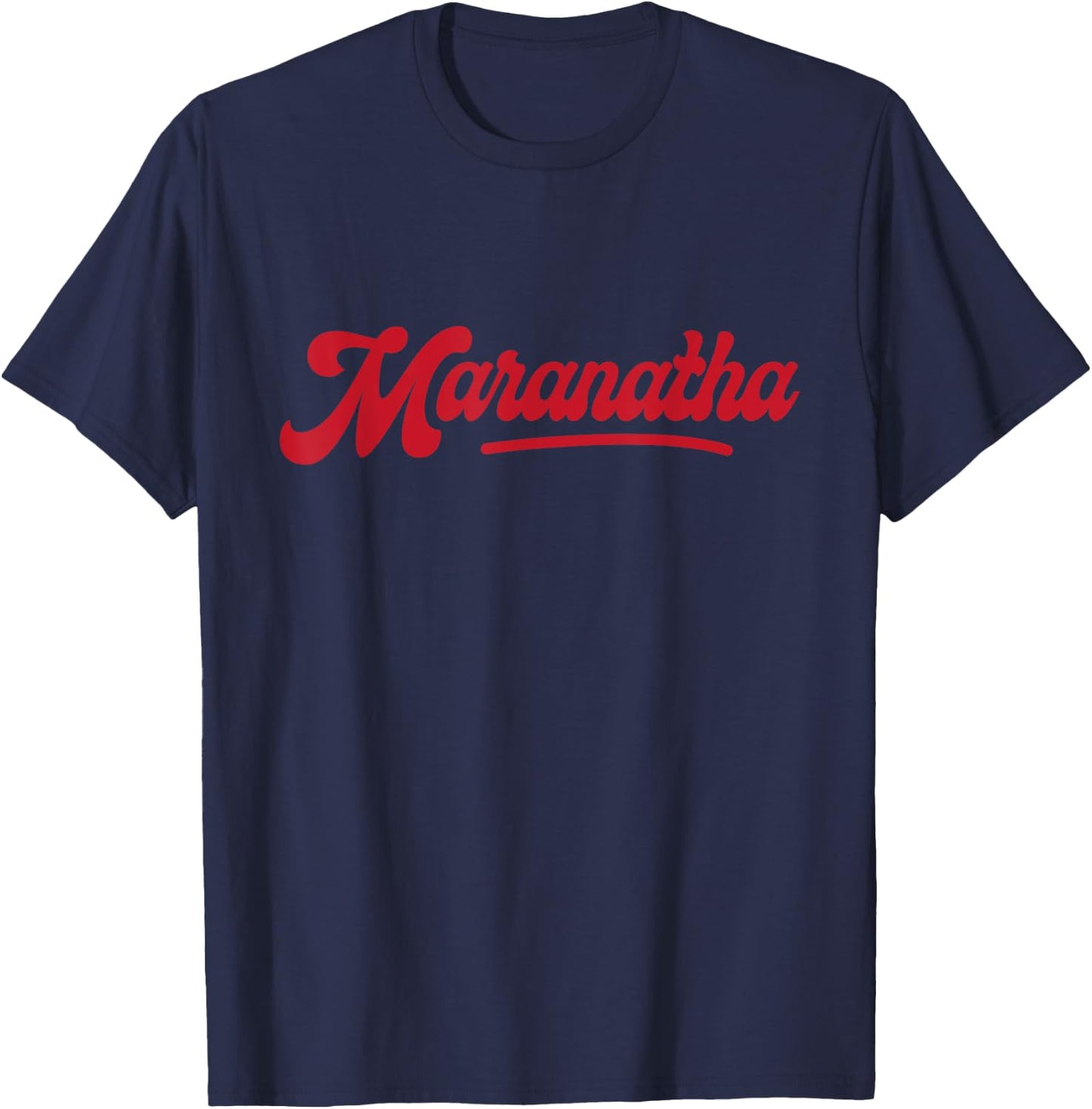Maranatha - Baseball Themed Christian Apparel - Church T-Shirt - T-Shirt | Navy
