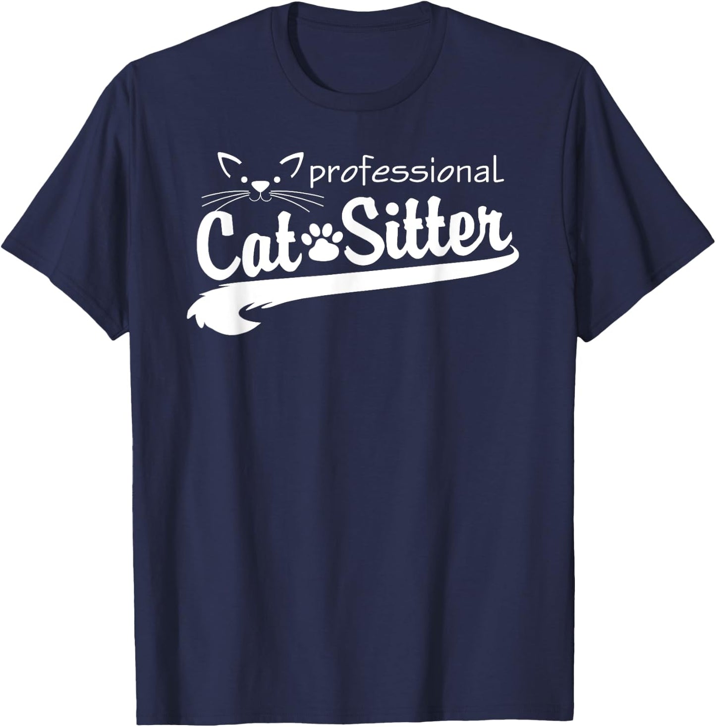 Professional Cat Sitter Tail T-Shirt - T-Shirt | Navy