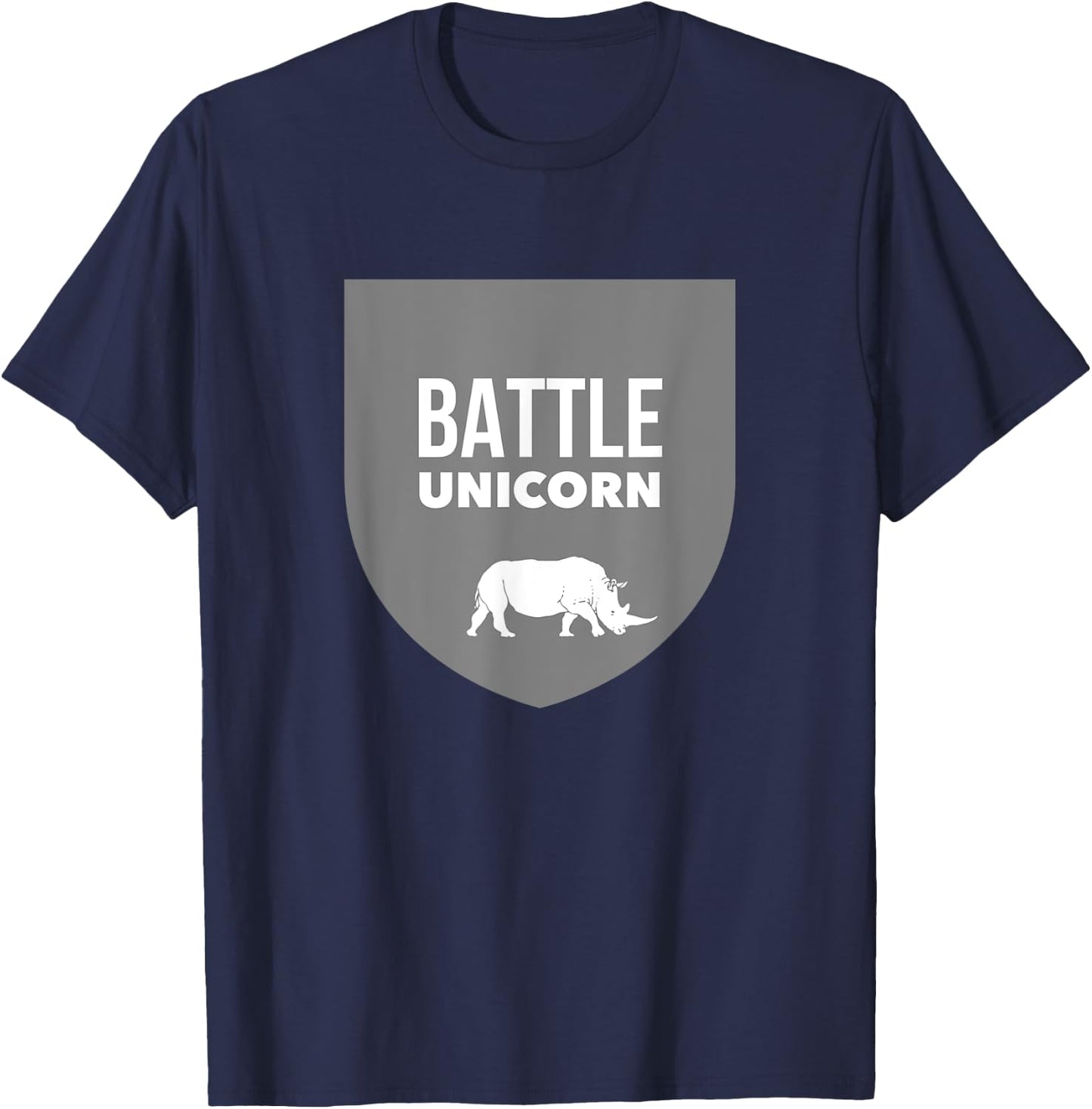 Battle Unicorn Funny Rhinoceros Rhino T-Shirt - T-Shirt | Navy