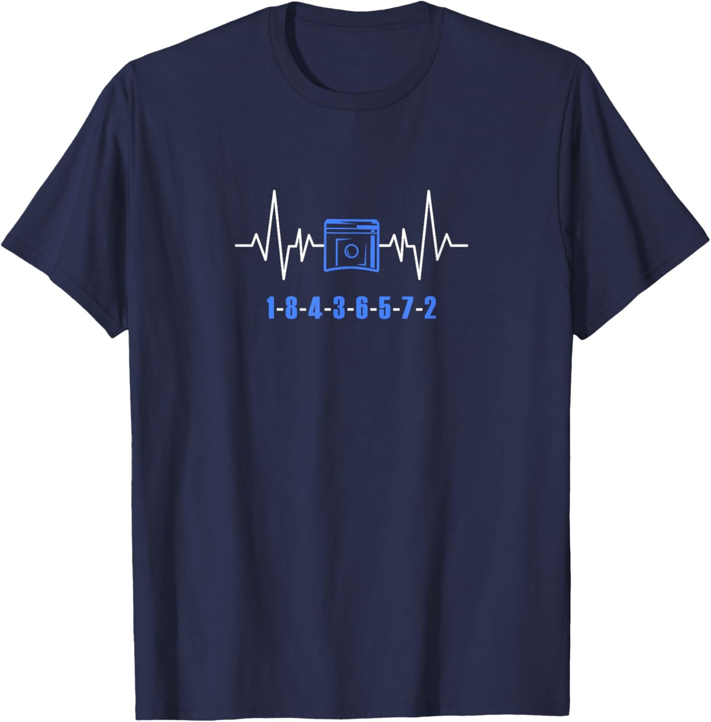 V8 heartbeat design for 8 cylinder car fans T-Shirt - T-Shirt | Navy