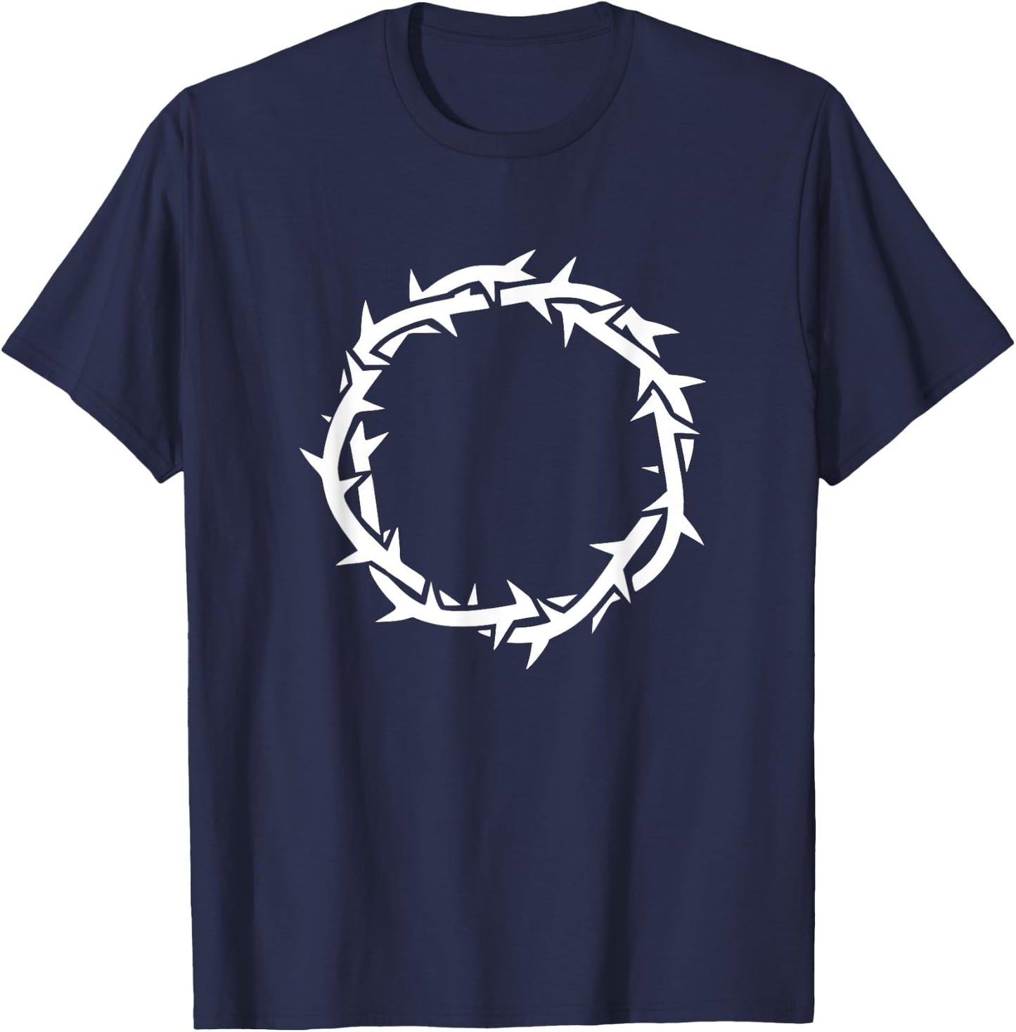 Jesus Crown of Thorns. Christian faith devotional T-Shirt - T-Shirt | Navy