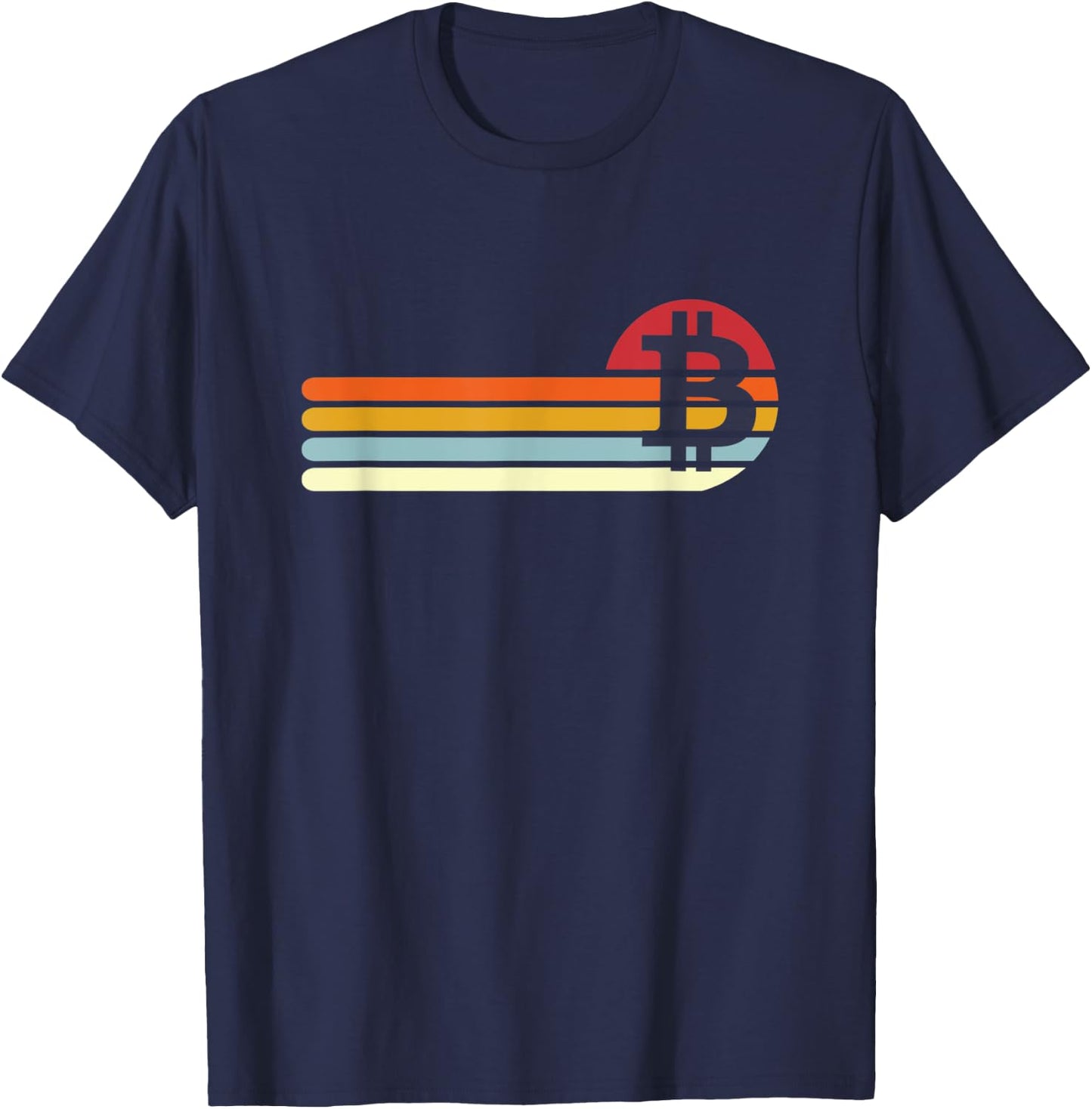 Vintage Retro Bitcoin T-Shirt - T-Shirt | Navy