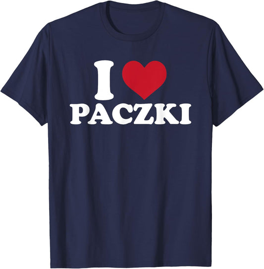 I Love Paczki Outfit Traditional Pastry From Poland T-Shirt - T-Shirt | Navy