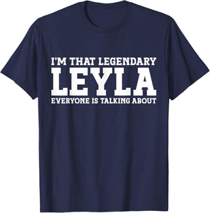 Leyla Personal Name Women Girl Funny Leyla T-Shirt - T-Shirt | Navy