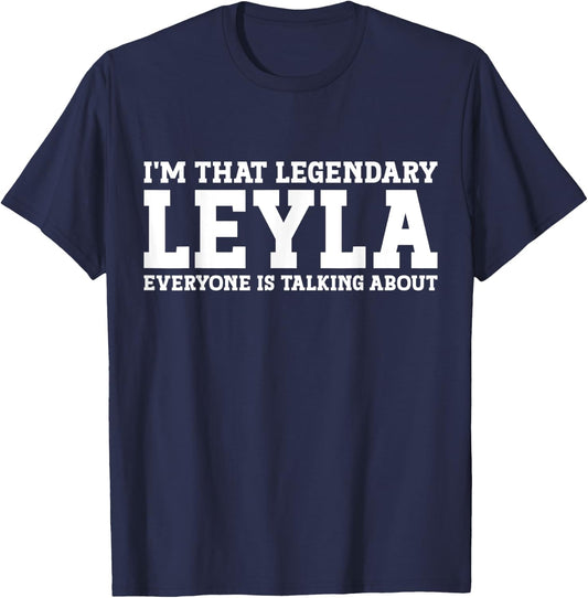 Leyla Personal Name Women Girl Funny Leyla T-Shirt - T-Shirt | Navy