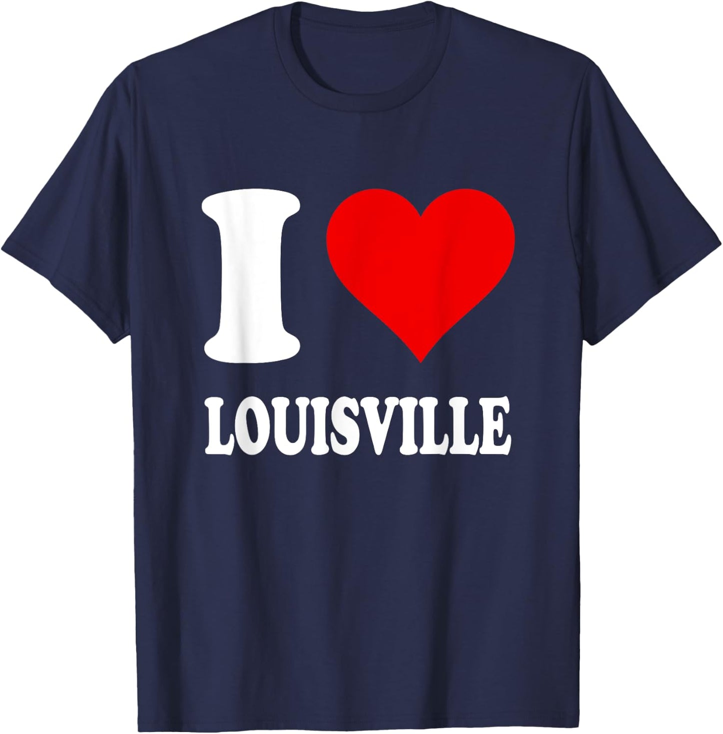 Red Heart I Love Louisville T-Shirt - T-Shirt | Navy
