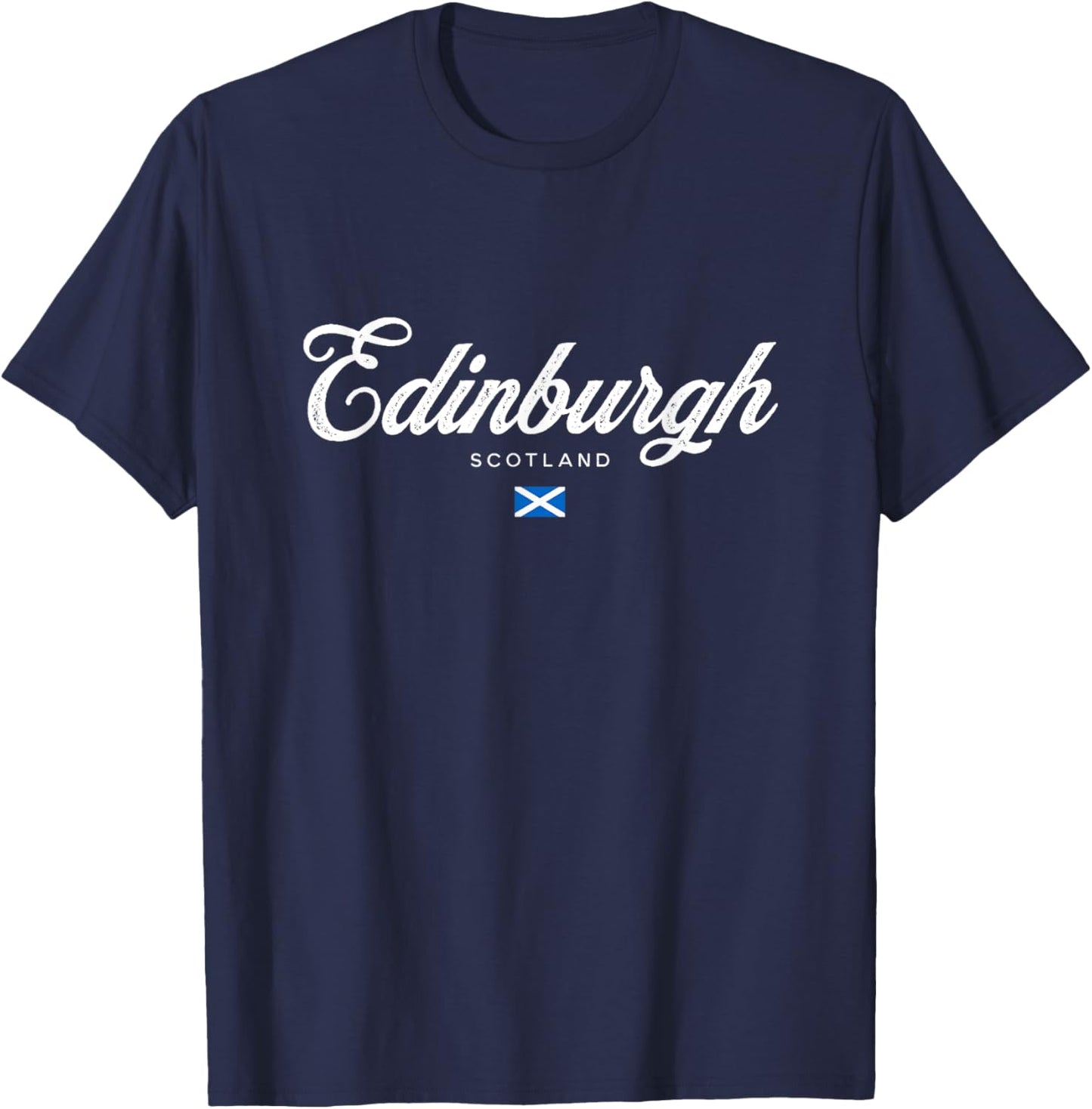 Edinburgh Scotland United Kingdom UK Retro Vintage T-Shirt - T-Shirt | Navy