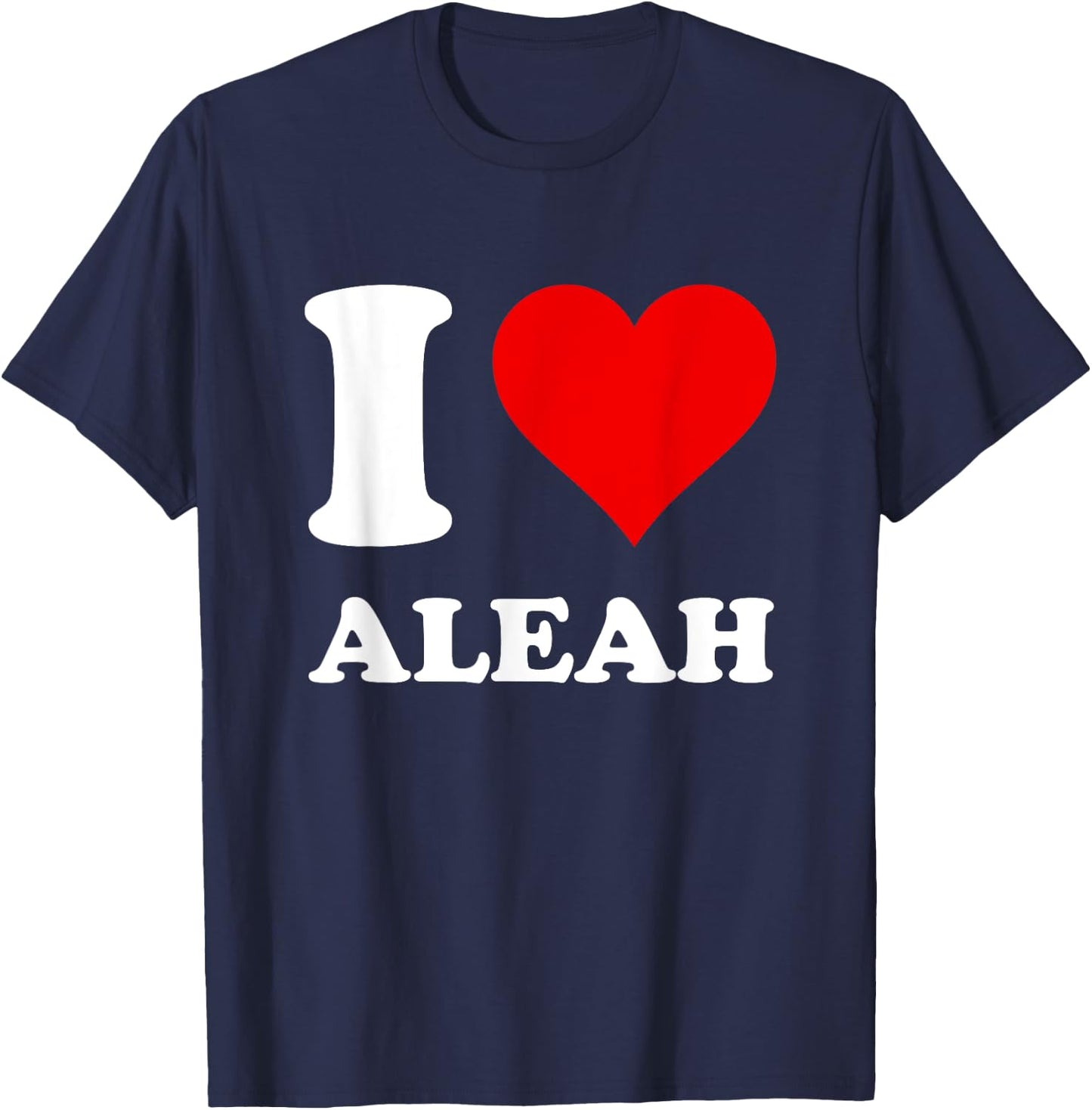 Red Heart I Love Aleah T-Shirt - T-Shirt | Navy