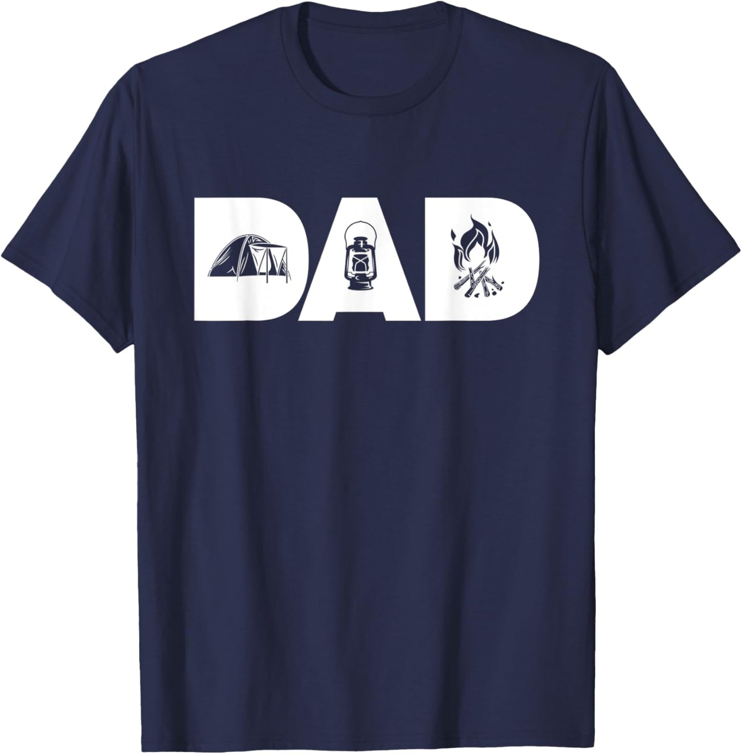 Dad The Camper Tent Camping Dad Father's Day Camper Gift T-Shirt - T-Shirt | Navy
