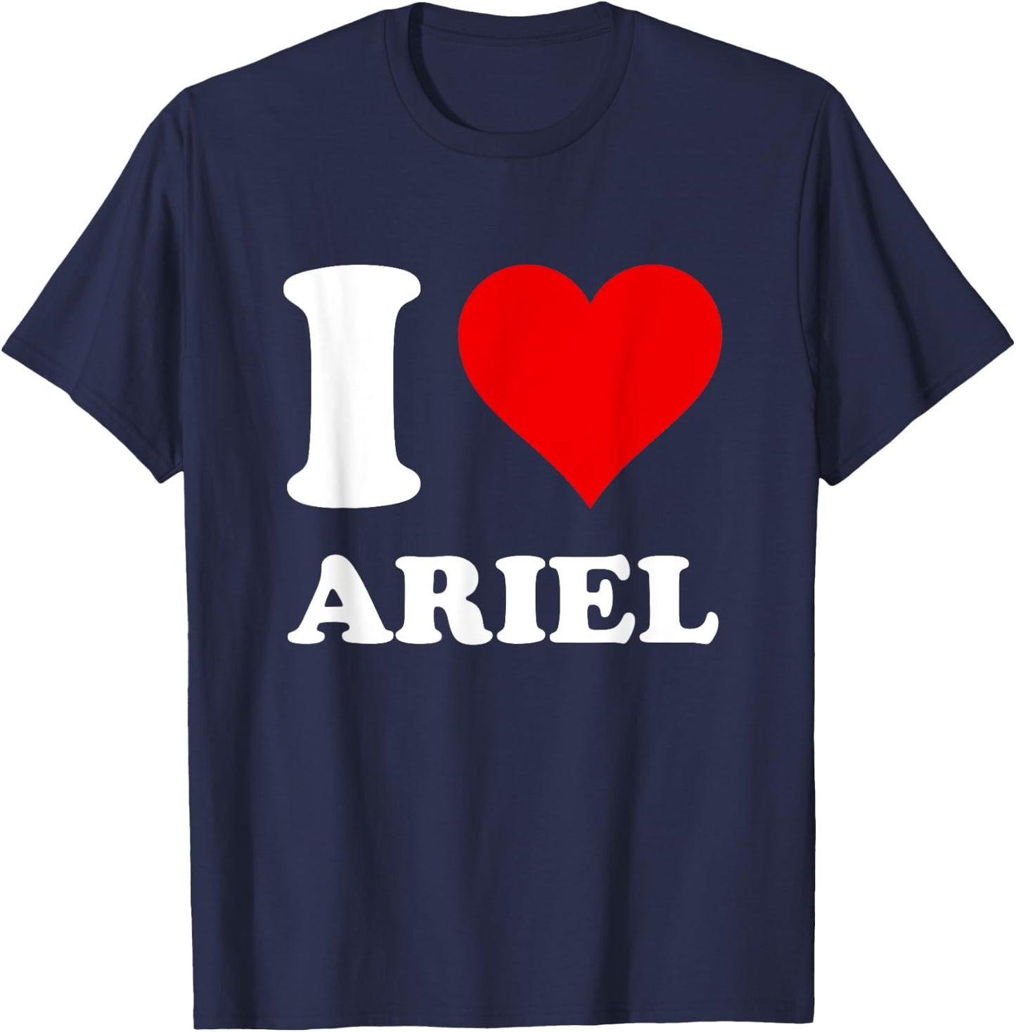 Red Heart I Love Ariel T-Shirt - T-Shirt | Navy