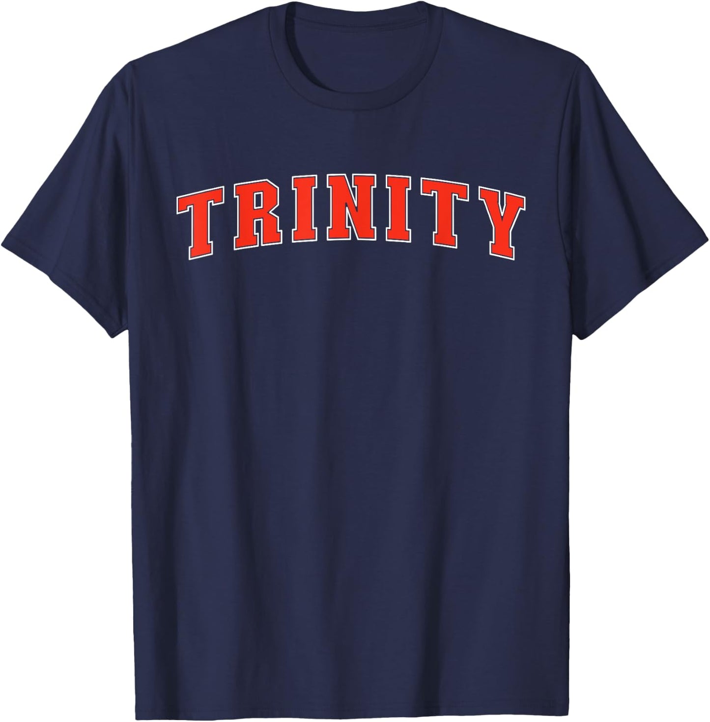 Trinity Texas TX College Style Red Text Trinity T-Shirt - T-Shirt | Navy