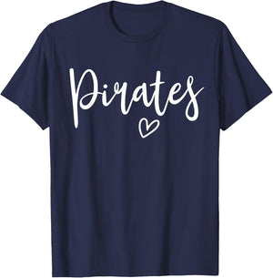 Pirates High School Pirates Sports Team Women's Pirates T-Shirt - T-Shirt | Navy