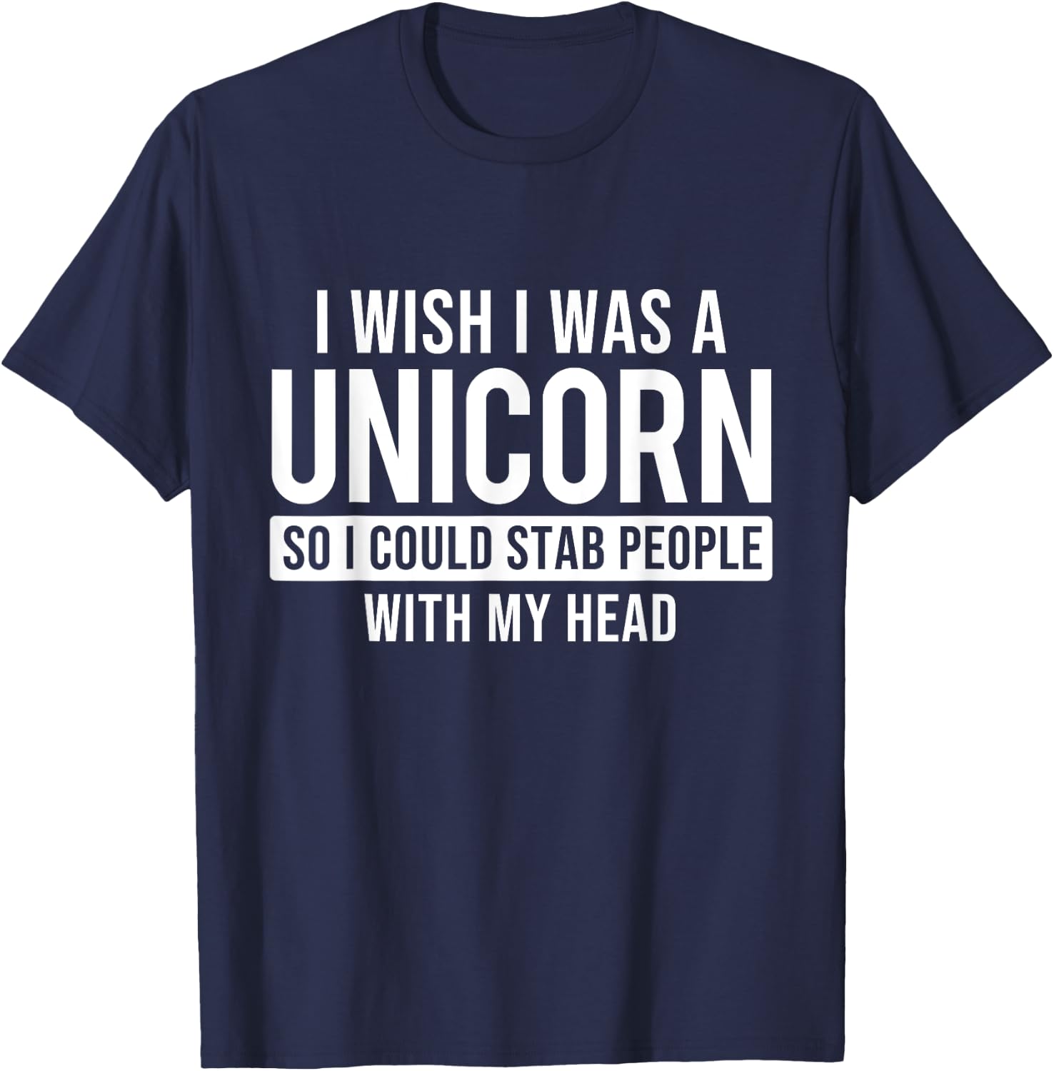 I Wish I Was A Unicorn - Mystical Creature Rainbow Unicorn T-Shirt - T-Shirt | Navy