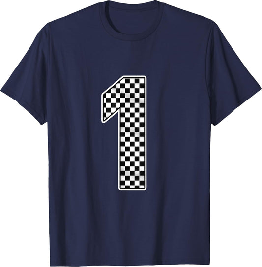 Pit Crew 1 Years Old Birthday | Racing Car for Girls Boys T-Shirt - T-Shirt | Navy
