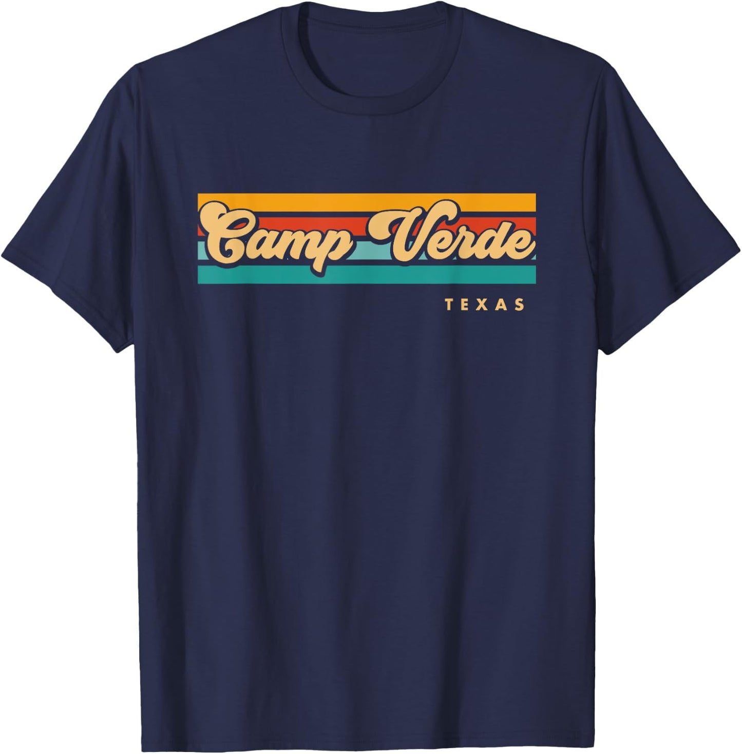 Vintage Sunset Stripes Camp Verde, Texas T-Shirt - T-Shirt | Navy