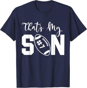 That's My Son Football 7 Jersey Number Vintage Mom Dad T-Shirt - T-Shirt | Navy