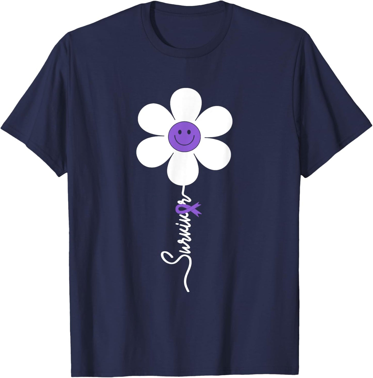 Pancreatic Cancer Survivor Women Pancreatic Cancer Awareness T-Shirt - T-Shirt | Navy