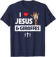 I Love Jesus and Giraffes Christian Cross Safari Animals Zoo T-Shirt - T-Shirt | Navy